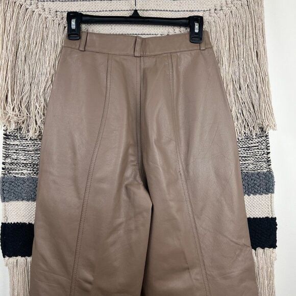 Toffs Women's Leather Taupe Vintage Y2K High Rise Pants Size 6 - Picture 5 of 9